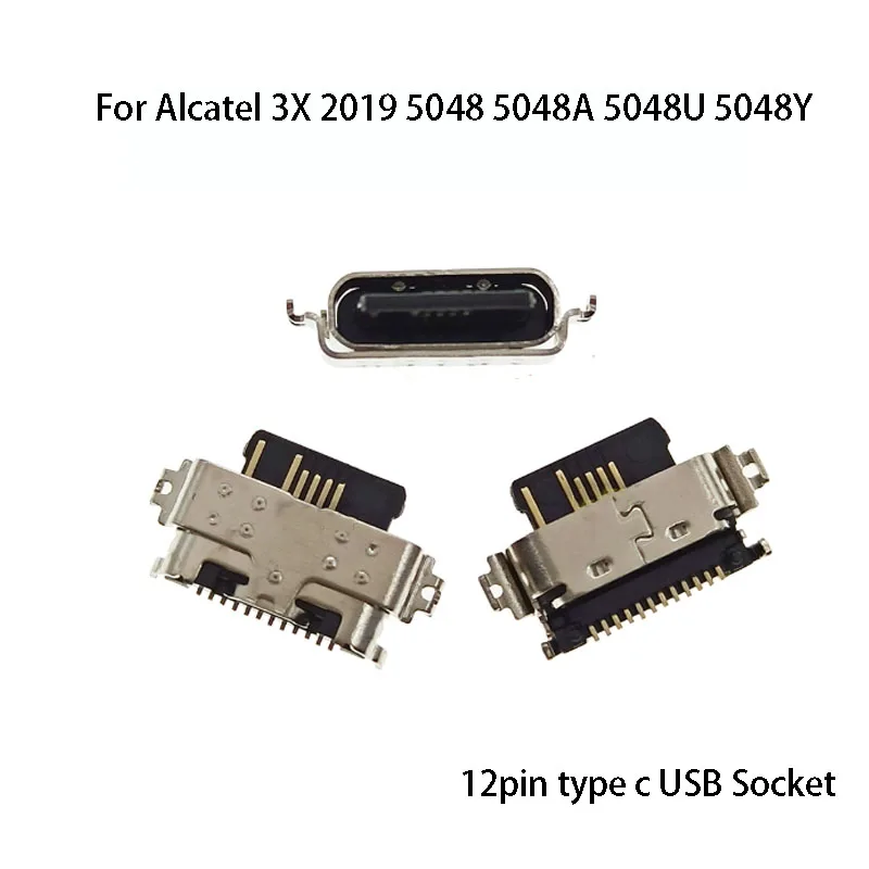 1PC For Alcatel 3X 2019 5048 5048A 5048U 5048Y 2020 5061 Mobile Phone Accessories Plug Charge USB Interface 12Pin USB Connector