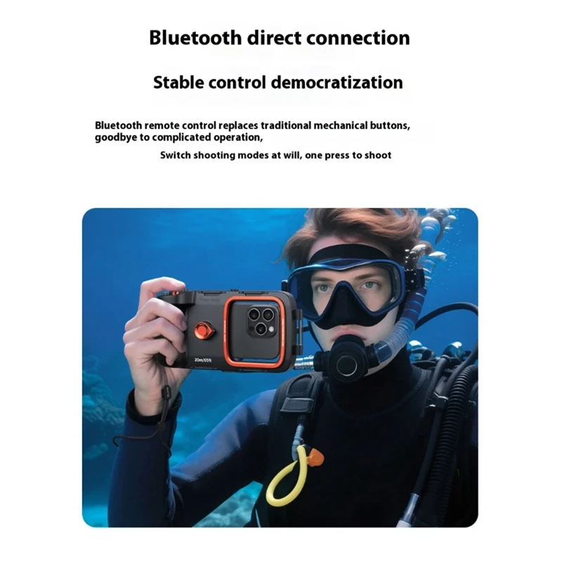 Waterproof Camera Handle 20m/65ft Bluetooth Diving Phone Case for Surfing Swimming Enhanced Photography Protection-VVBC
