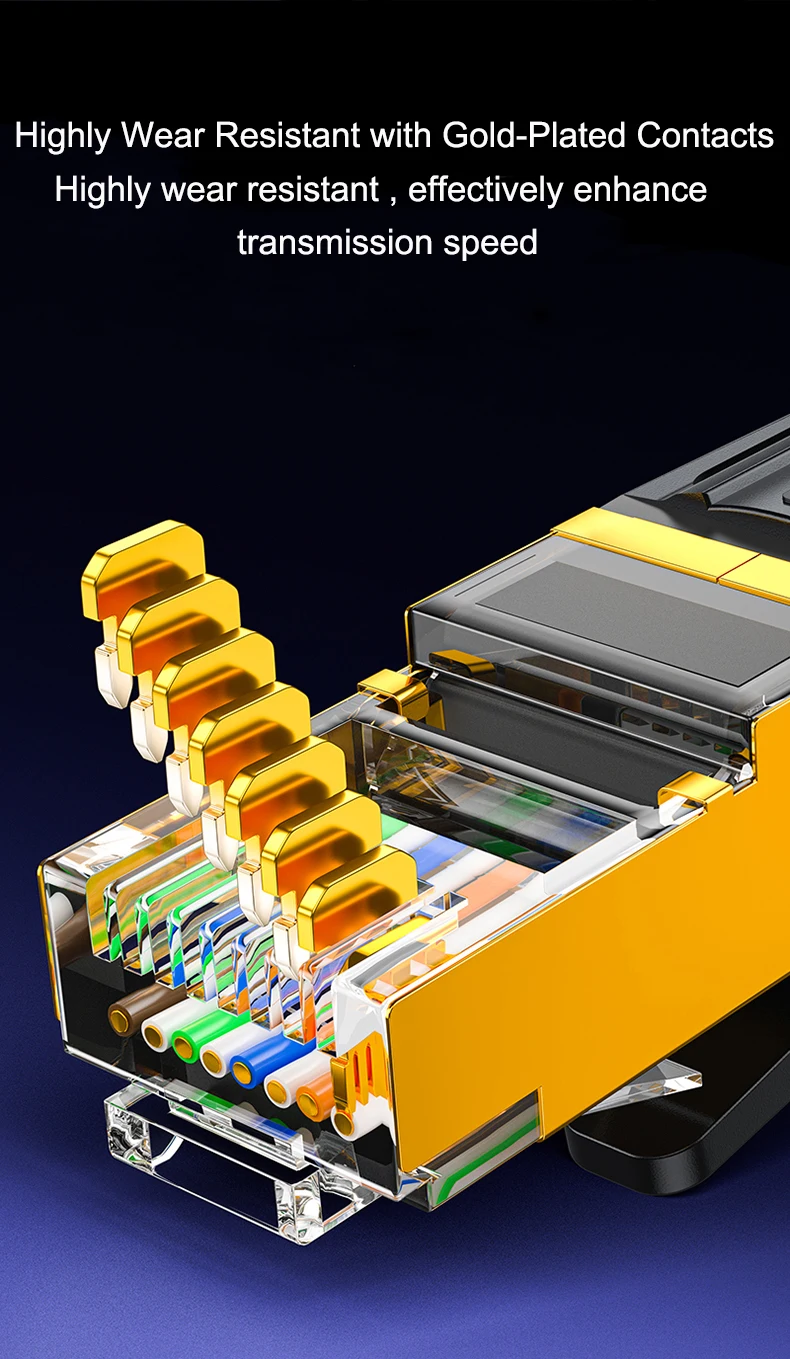 Samzhe Cat8 Ethernet-Kabel SFTP 40 Gbit/s 2000 MHz RJ45-Netzwerkkabel Vergoldeter Anschluss für Router-Modem CAT8/7/6 LAN-Kabel – Detail 6