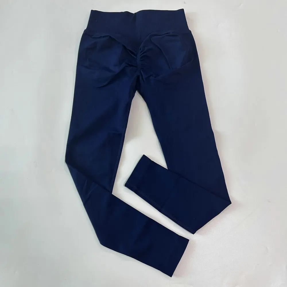 Gerippte Yoga-Leggings mit hohem Bund für Damen, Scrunch-Bauchpartie, Sport-Hose mit Naht, hochelastische Trainings-Yoga-Kleidung, Lauf- und Fitness-Strumpfhose – Detail 20