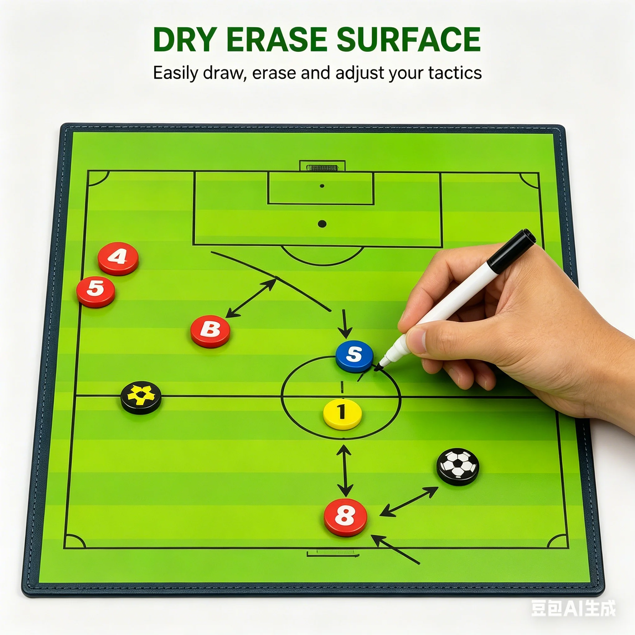 Magnetic Soccer Tactics Board, Foldable Football Coaching Clipboard with Magnets & Pen, Portable Strategy Board for Soccer Train view 5