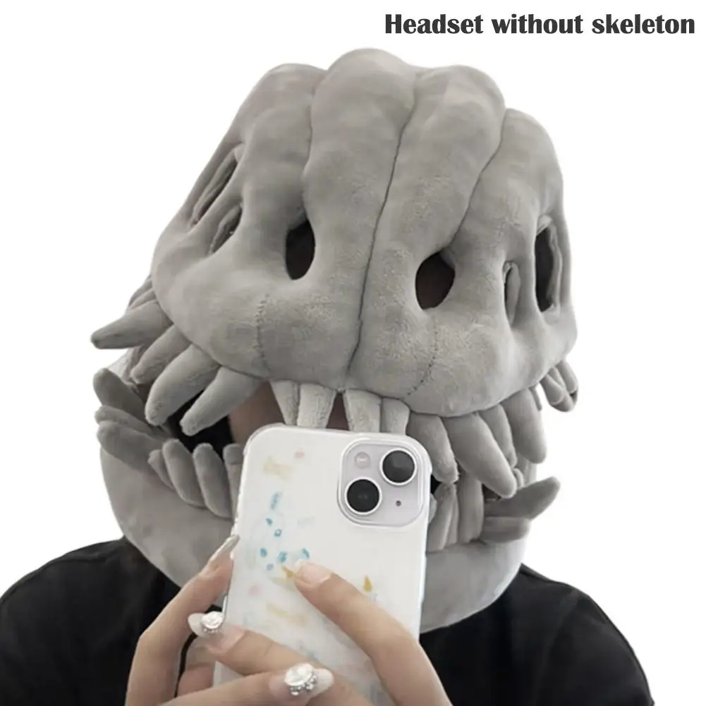 

New Dinosaur Park Dinosaur Skeleton Children's And Adult Cool Fashion Items Cos Series Clothing Plush Headgear Props