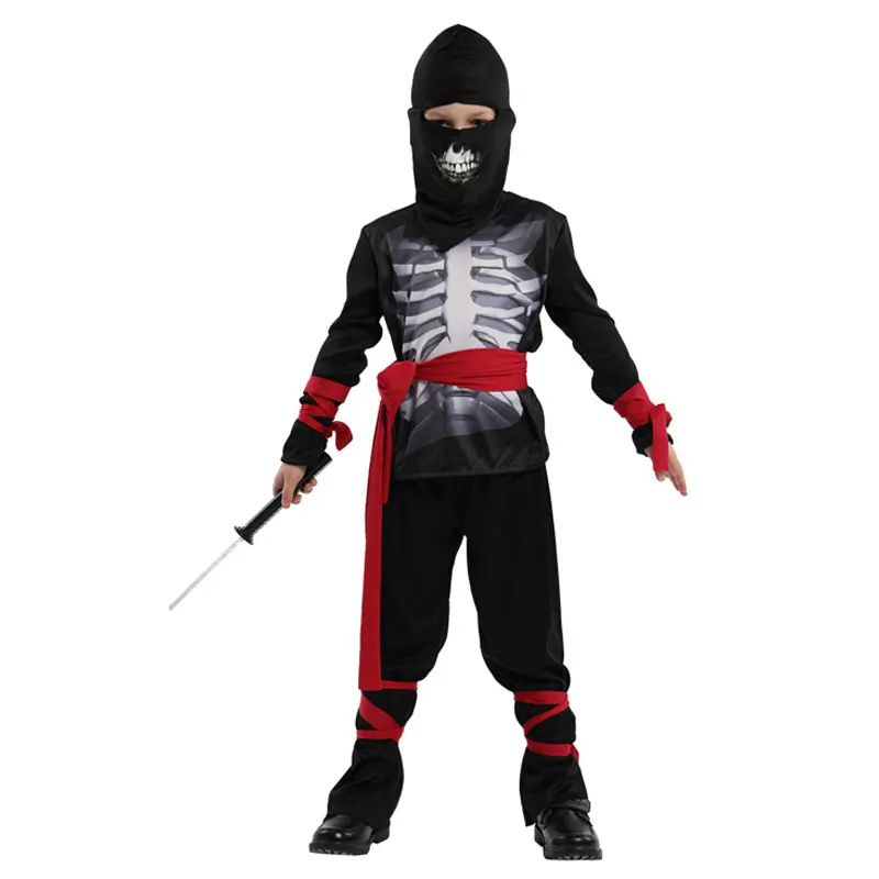 Umorden Halloween Skull Skeleton Costumes Kids Child Scary Devil Grim Reaper Costume for Boys Girls Day of the Dead Fancy Dress