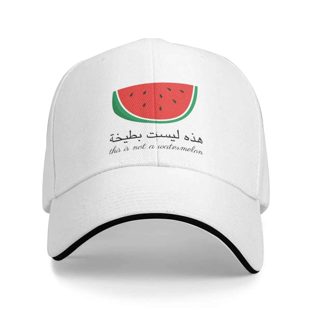 This Is Not A Watermelon Golf Hat Merch Leisure Magritte Parody Watermelon Sun Cap Men Women for Outdoor Running Golf Headwear