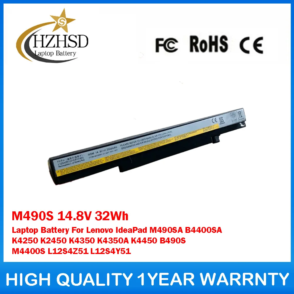 

M490S 14.8V 32Wh Laptop Battery For Lenovo IdeaPad M490SA B4400SA K4250 K2450 K4350 K4350A K4450 B490S M4400S L12S4Z51 L12S4Y51