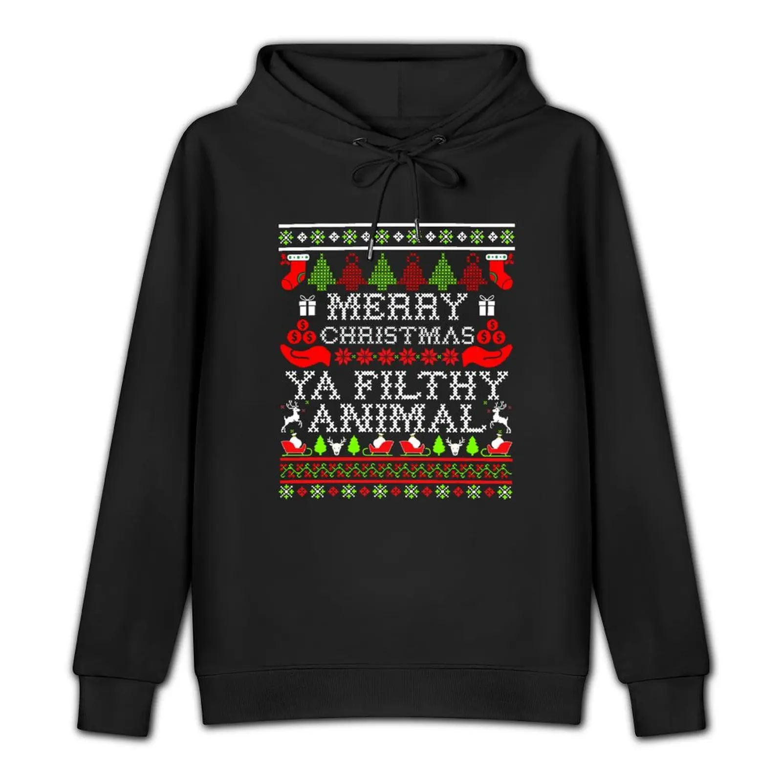 Christmas T-shirt - Merry Christmas Ya Filthy Animal Pullover Hoodie mens clothing korean style clothes men's hoodies