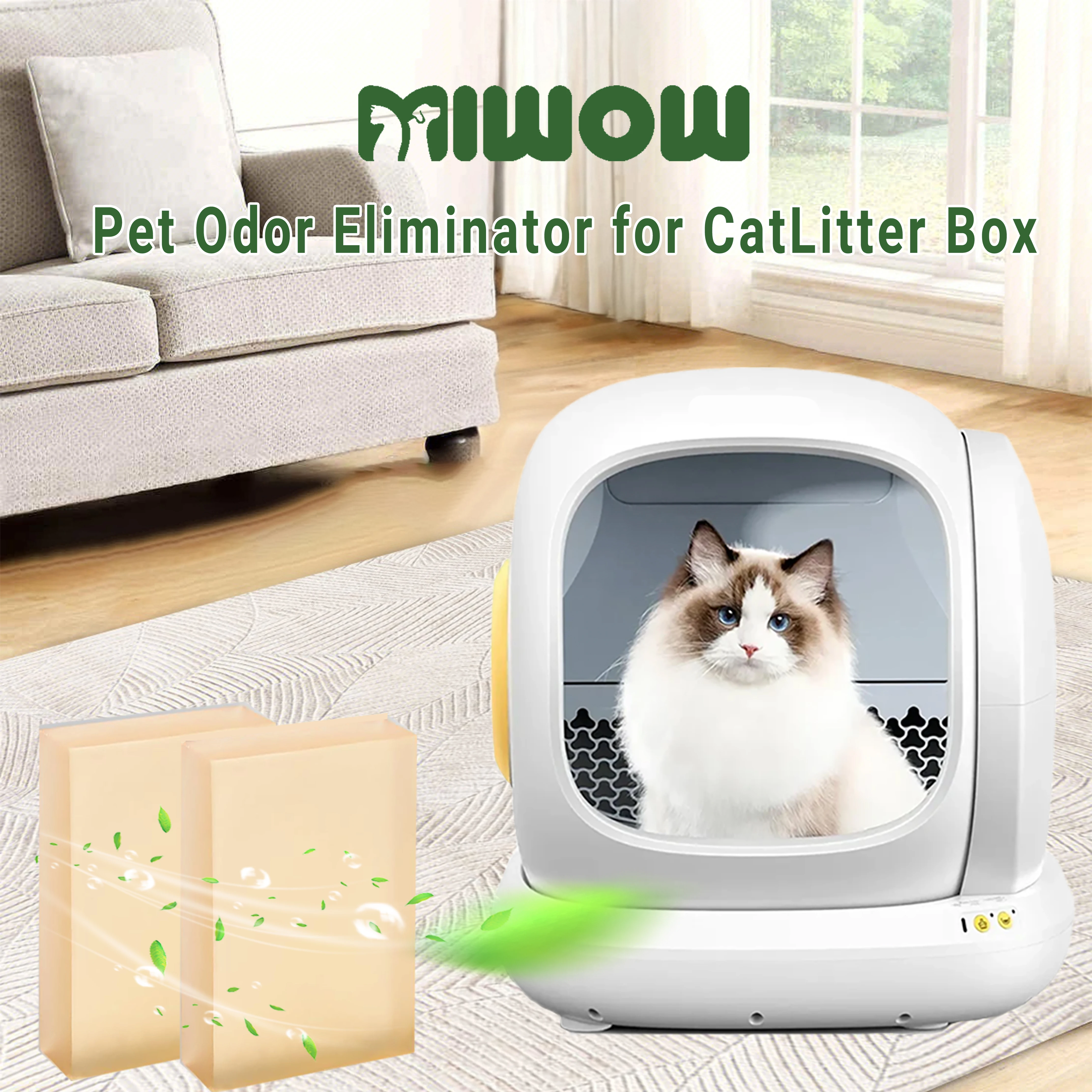 بديل مزيل الروائح الكريهة لفضلات القطط PETKIT/Meowant/UBPET صندوق نفايات القطط ذاتي التنظيف SC01/SC02 - يزيل رائحة الحيوانات الأليفة