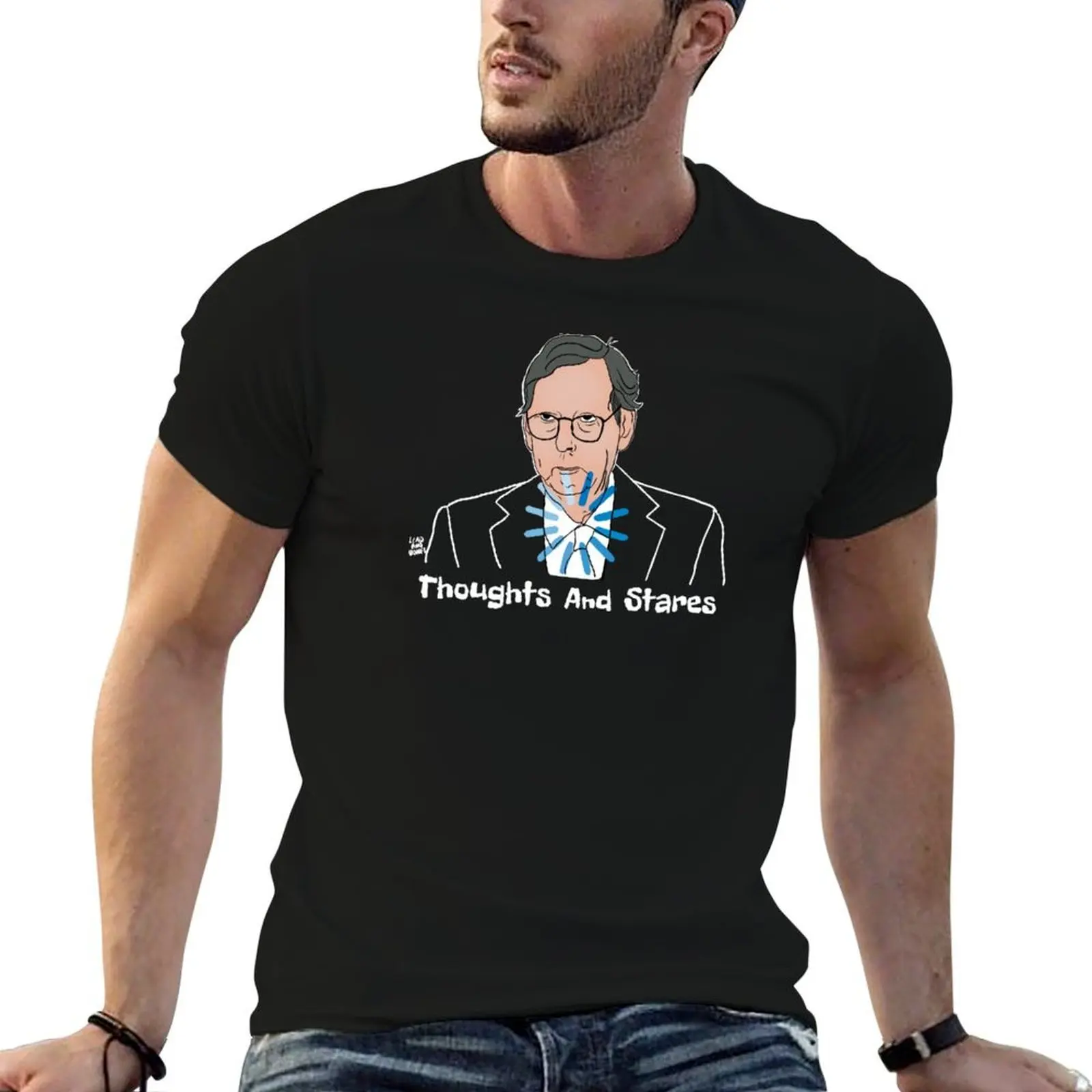 Thoughts and Stares T-Shirt anime t shirts for man funny t shirts dark humor man t shirts cotton T-shirt