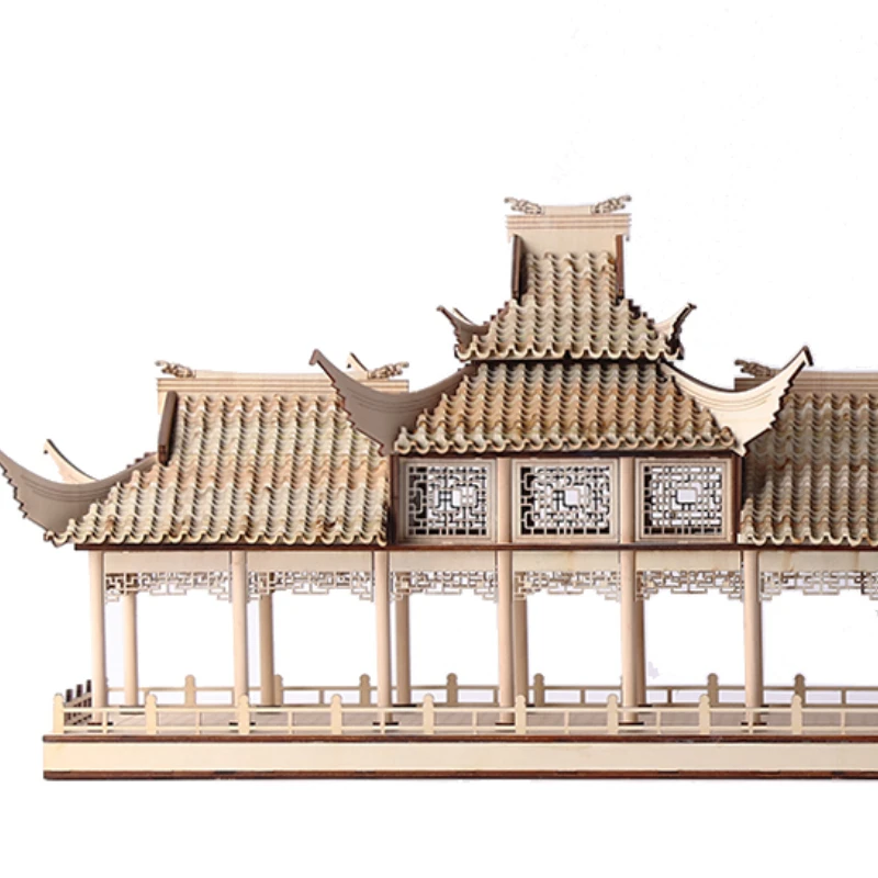 New Chinese style wood art classical architectural ornament sample room sales office hotel lobby window entrance soft decoration