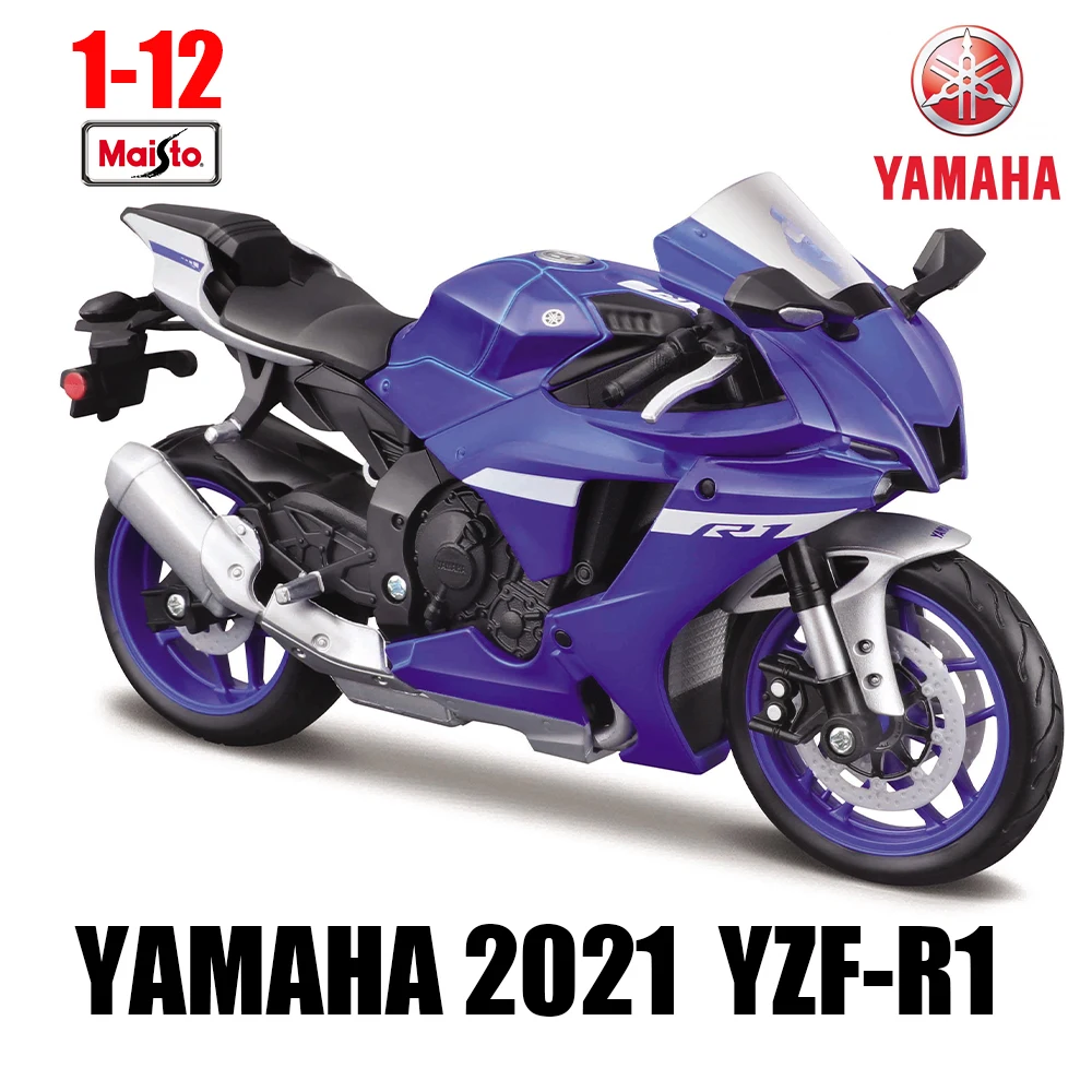 Maisto 1:12 2021 Yamaha YZF-R1 Alloy Model Car Factory Edition Static Die Cast Vehicles Collectible Motorcycle Toys