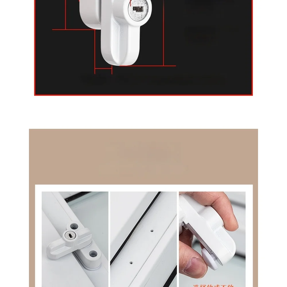 Window Latch Aluminum T Lock With Key For Casement Window Child Safety Security Latch Security Restrictor Lock Anti Theft Locks