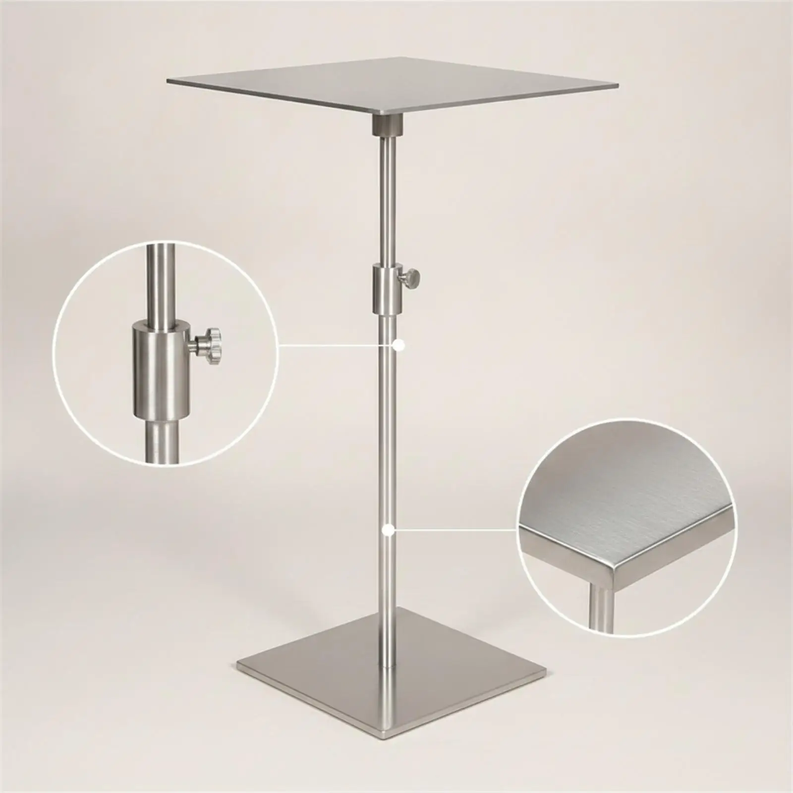Compact Adjustable Side Table Slim Side Table with Locking Knob Sturdy Furniture