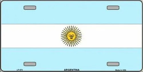 Argentina Flag Metal Novelty License Plate Auto Tag Aluminum