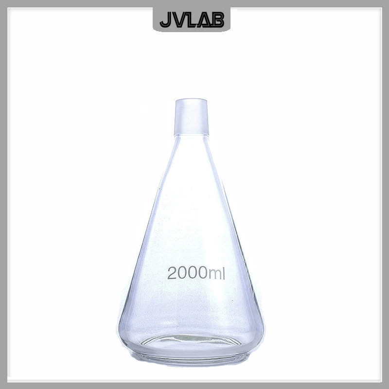 Lab Flask Erlenmeyer Flask 2000ml Vacuum Filtration Apparatus Accessories Glass Bottle For Sand Core Liquid Solvent Filter Unit