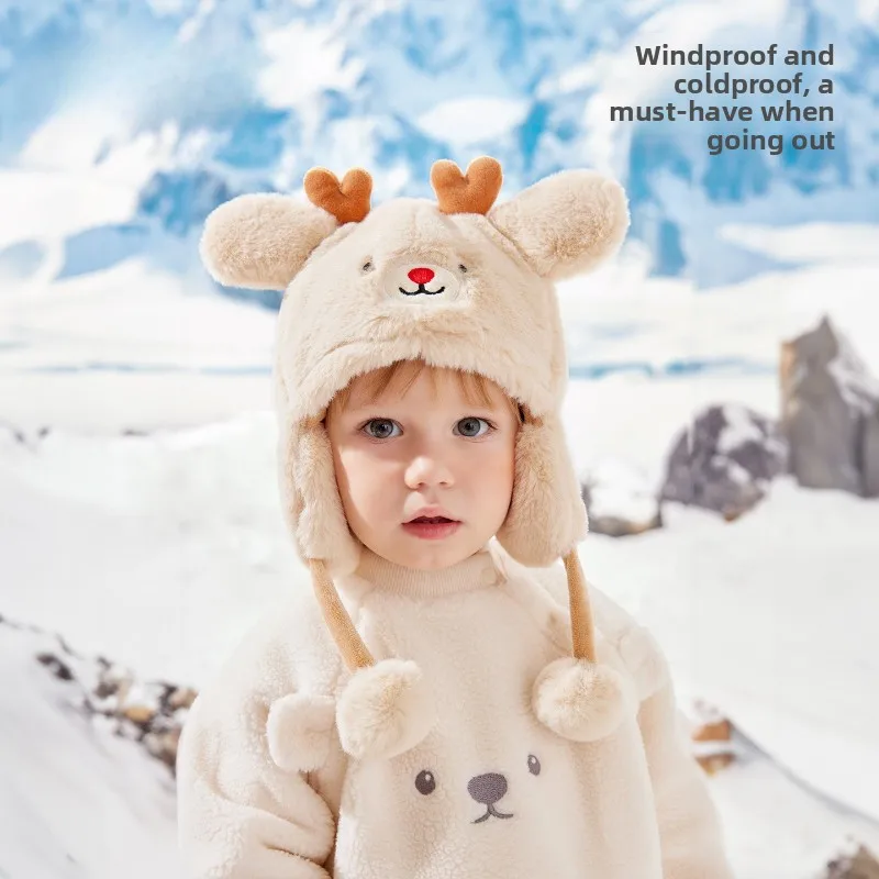 

Baby Hats for Fall and Winter Boys' and Girls' Knit Beanies Windproof, Cold-Resistant, Warm, Ear-Covering Perfect for Outings