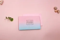 100pcs 10X7cm Pink Gradient Color Packaging Silver Polish Cloth Gold Silver Deerskin Velvet Jewelry Wiping Cleaning Tools