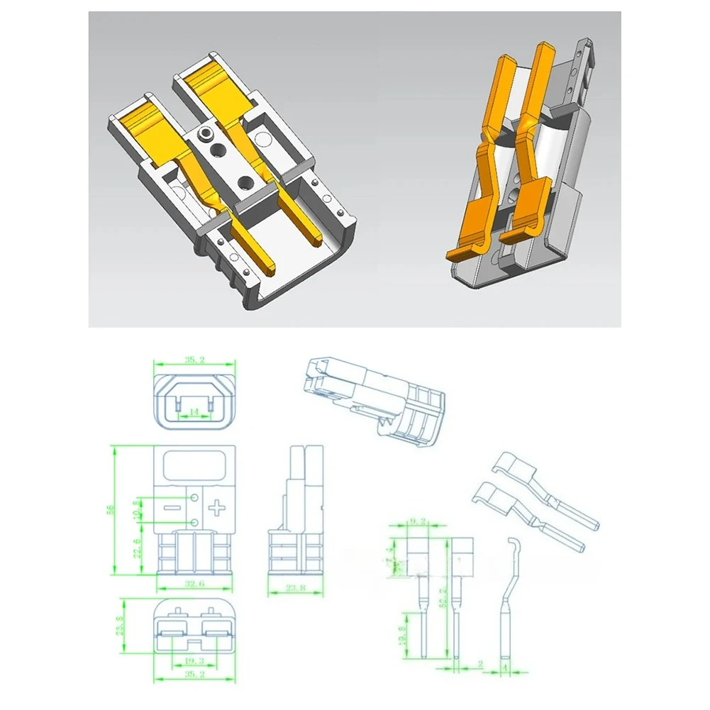 

2 шт., 50 А, быстроразъемный разъем для зарядки аккумулятора, ПК для квадроциклов, разъем для зарядки FOR-Anderson, аксессуары для электроинструментов