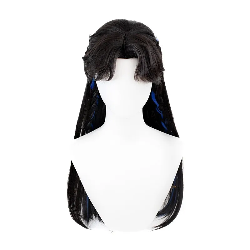 Game Identity V Antiquarian Qi Shiyi Cosplay Anime Wig Long Black Hair Halloween party Role Play Wig + Free Cap