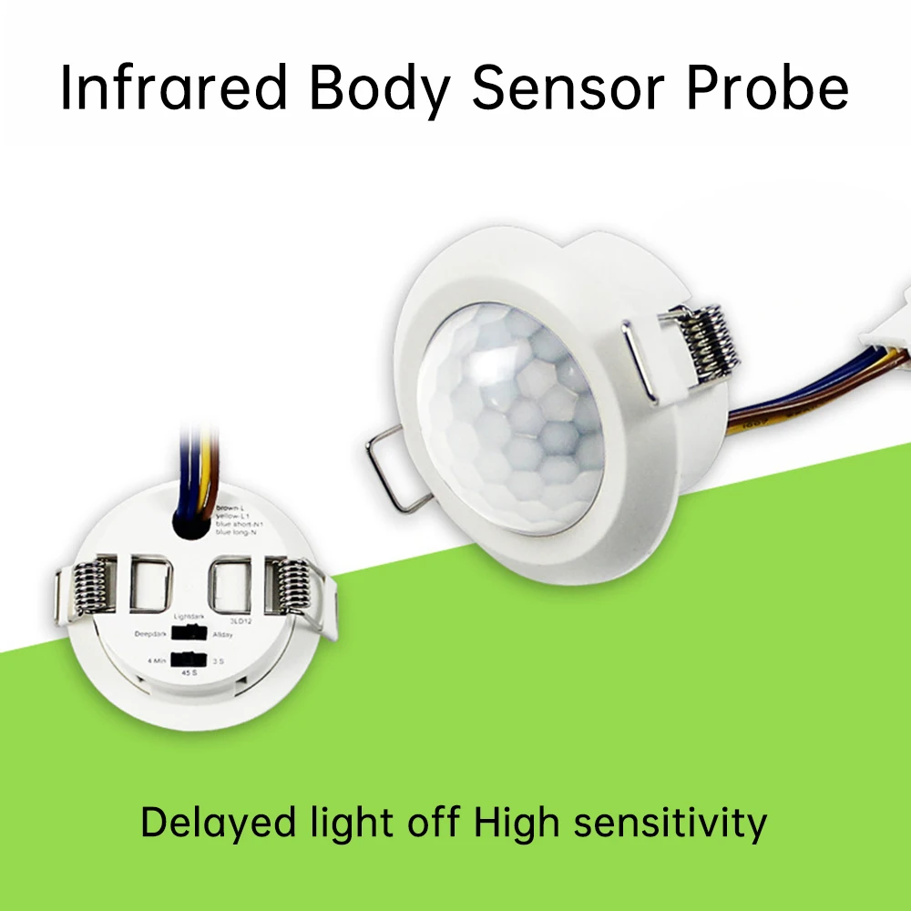 Imagem -03 - Led Pir Infravermelho Sonda de Indução do Corpo Humano Presença Humana Sensor de Movimento Detecção Automática para Lâmpada de Tubo Luz de Teto