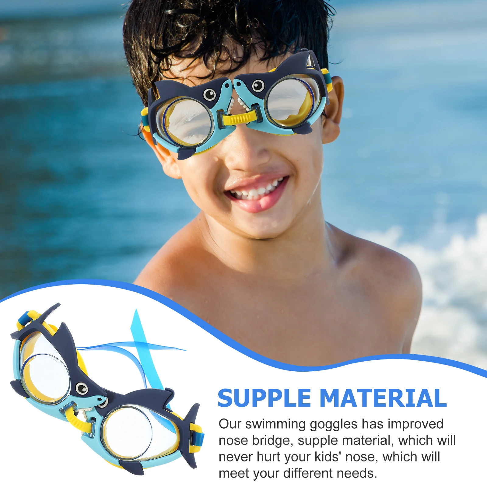 

Anti-fog Swimming Goggles Pool for Beach Smooth Edges Glasses Silica Gel Convenient