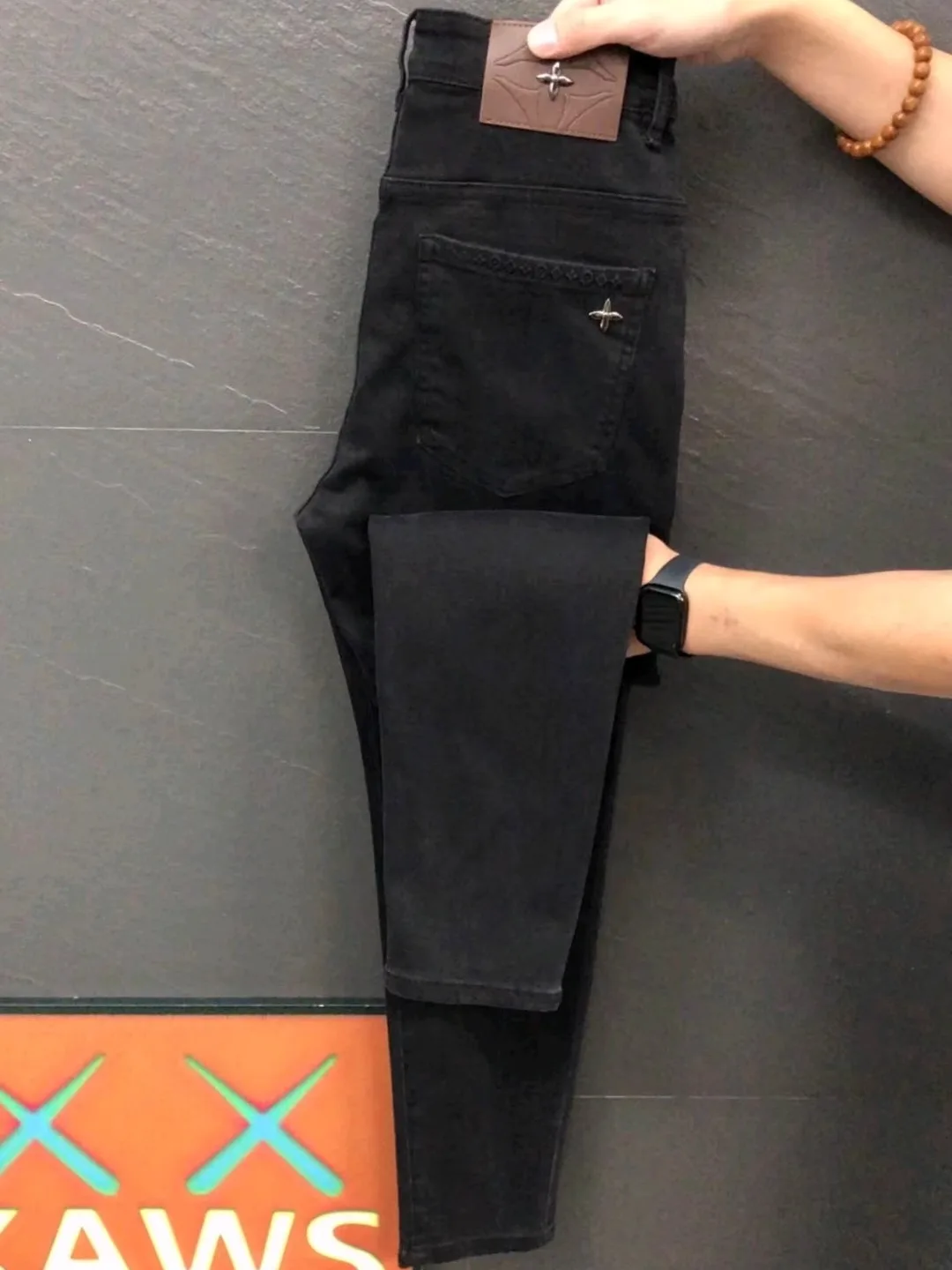 

New Men's Jeans Autumn Winter Faion Personali High Quali Cool Busin mid Waist Slim Fit Stand Version Water Waed
