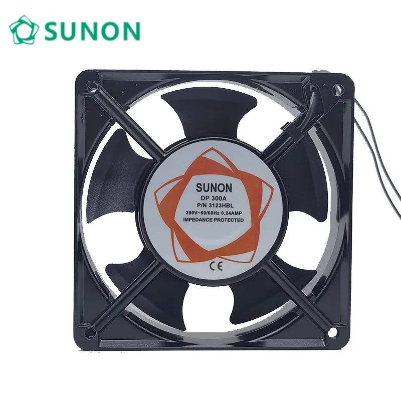 For Sunon DP300A P/N 3123HBL 380V 50/60Hz 0.24A 22W 3100RPM 12cm 12038 120x120x38mm Double Ball Bearing Cooling Fan