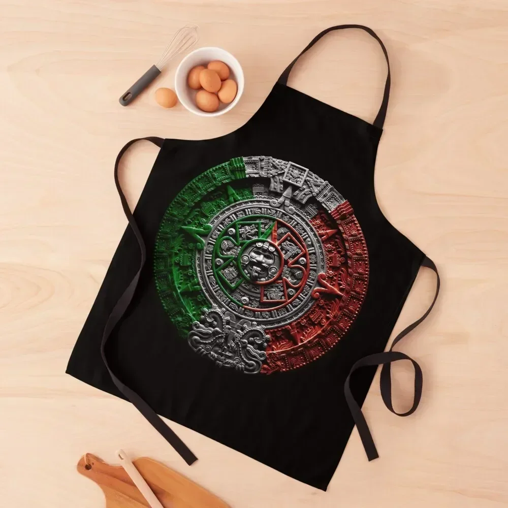 aztec calendar mexico chicano Apron Kitchen Kitchen Supplies Kitchen Front Apron