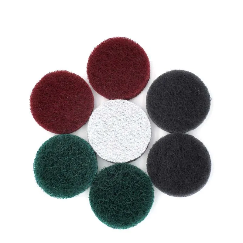 60 PCS Flocking Scouring Pad 2 Inch 240-800 Grit Multi-purpose  Industrial Heavy Duty Nylon Cloth for Metal Polishing, Grinding