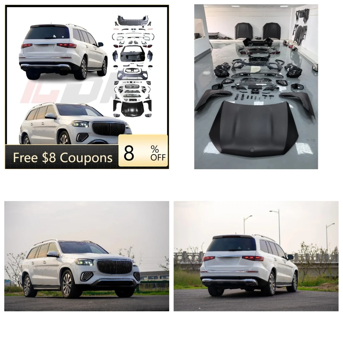 Stlf 2026Factory New Bodykit: 2013-2019 GL X166 Upgrade To 2025 X167 GLS Style With LED Headlights & Bonnet