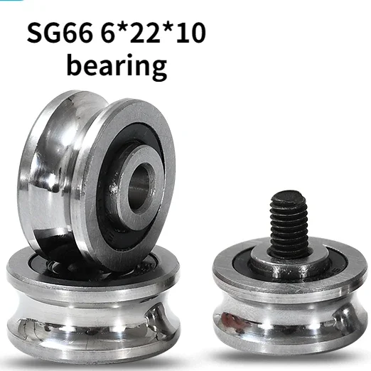 Double row bead embroidery machine U-groove bearing guide wheel roller pulley high precision SG66 6*22*10 over 6MM