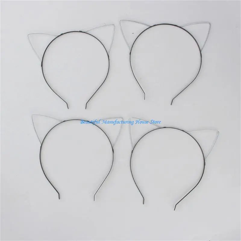 E56A Sophisticated Metal Headbands Skeleton Cats Ear Headbands Frame For Handmade Crafts 50% Easier Decoration Assembly System