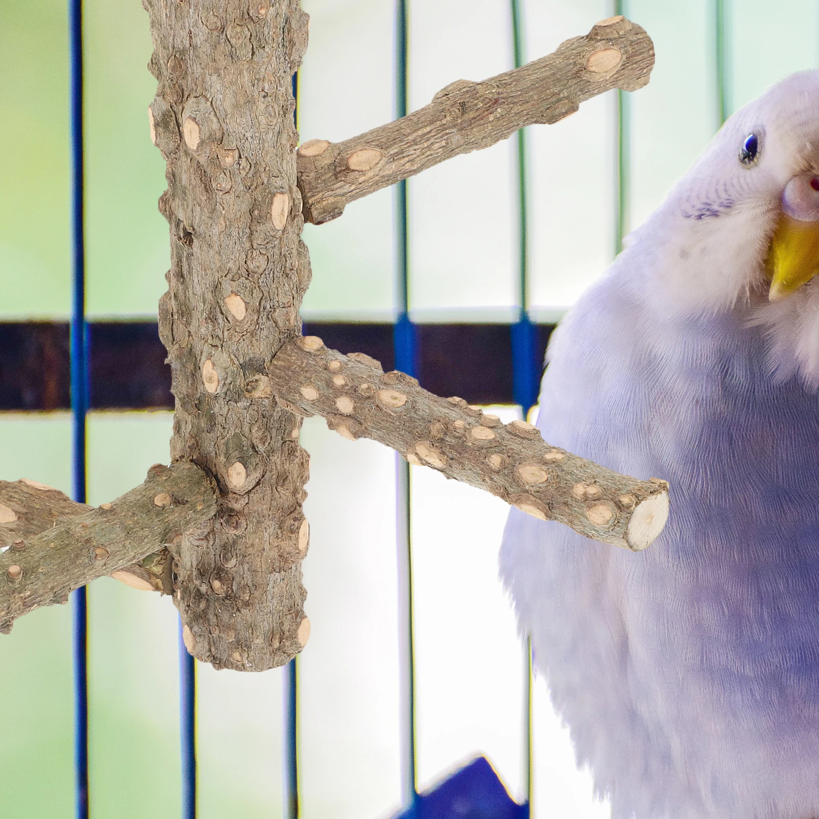 

Parrot Perch Toy Bird Cage Accessories Wood BranchesStation W 117 Small Rotating St Safe Exercise Play Time Easy