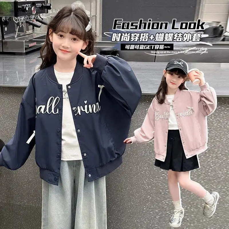 

Kawaii Бейсбольный Джерси для девочек, модная студенческая весенне-осенняя куртка в стиле аниме, повседневное пальто на молнии с v-образным вырезом, куртка, топы, детская одежда