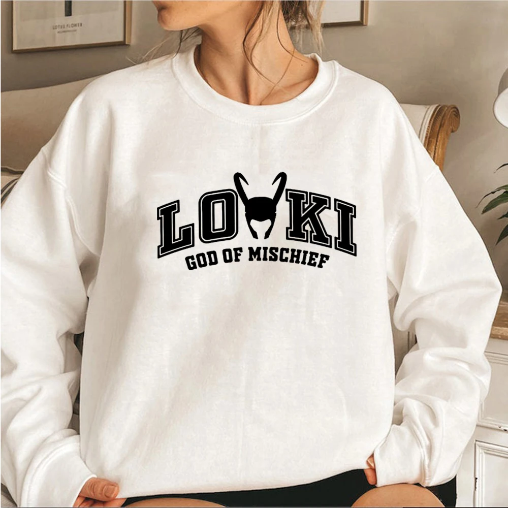 Loki God of Mischief Sweatshirt Loki Inspired Sweater Unisex Long Sleeve Crewneck Sweatshirts Graphic Hoodies Superhero Pullover