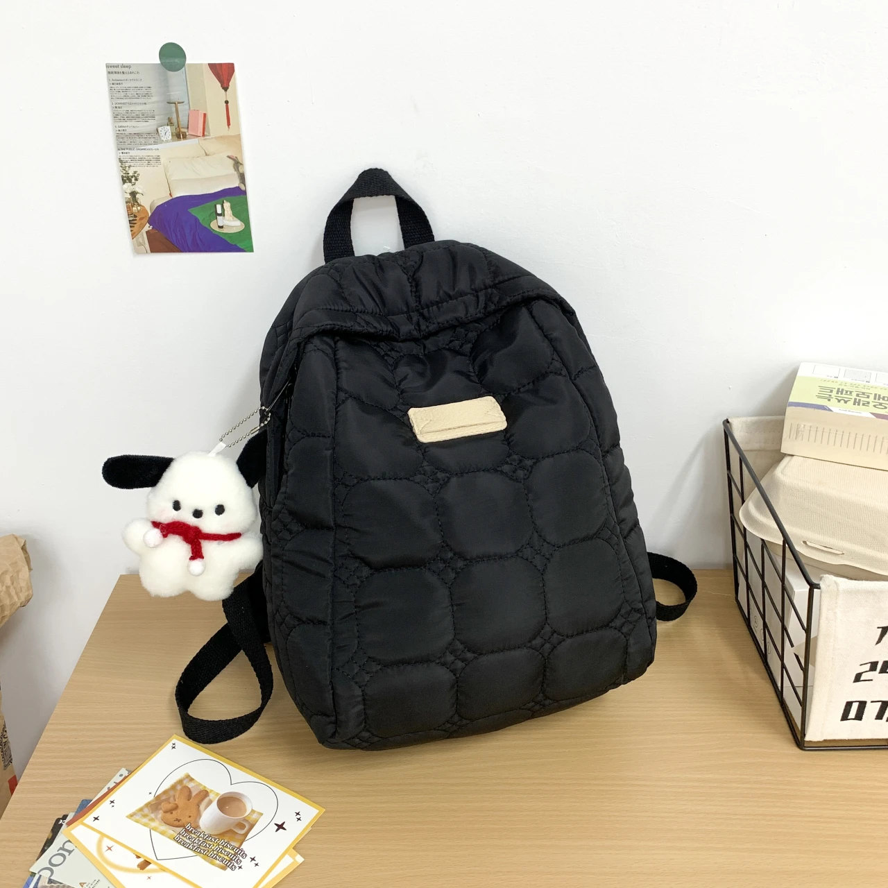 The new Korean down cotton dress shoulder bag ladies lightweight casual small backpack commuting versatile student schoolbag