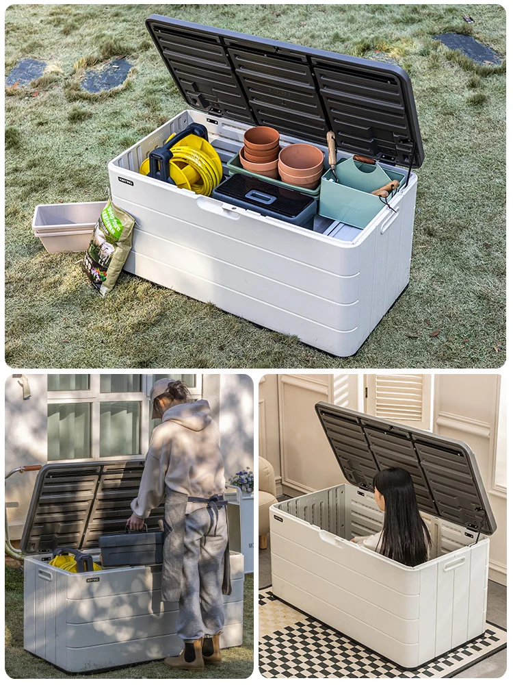 Outdoor Balcony Storage Waterproof Sunscreen Storage Tool Cabinet Household Sundries Storage Box Courtyard Outdoor Garden