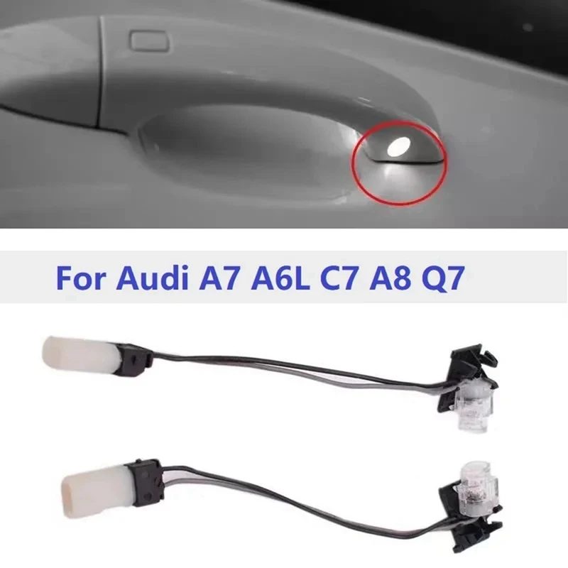 1Set/4Pcs Door Handle Ambient Lighting 4H0947134A 4H0947133A For  Q7 RS7 A6 A7 A8 S6 S8 10-18 Exterior Door Lamp