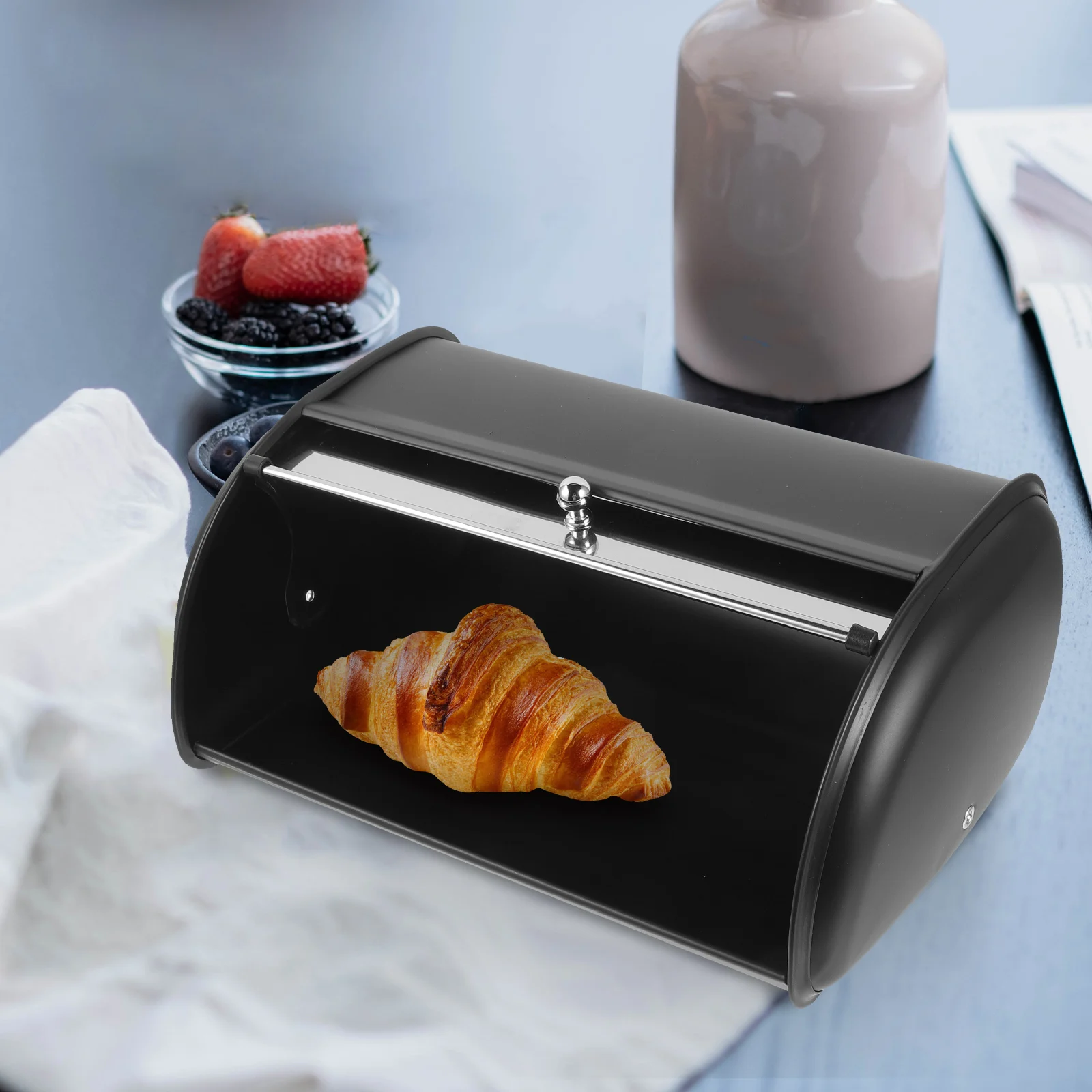 

Stainless Steel Box for Kitchen Countertop Large Capacity Container Keeps Bread Fresh Longer Practical Storage ganizer for Home