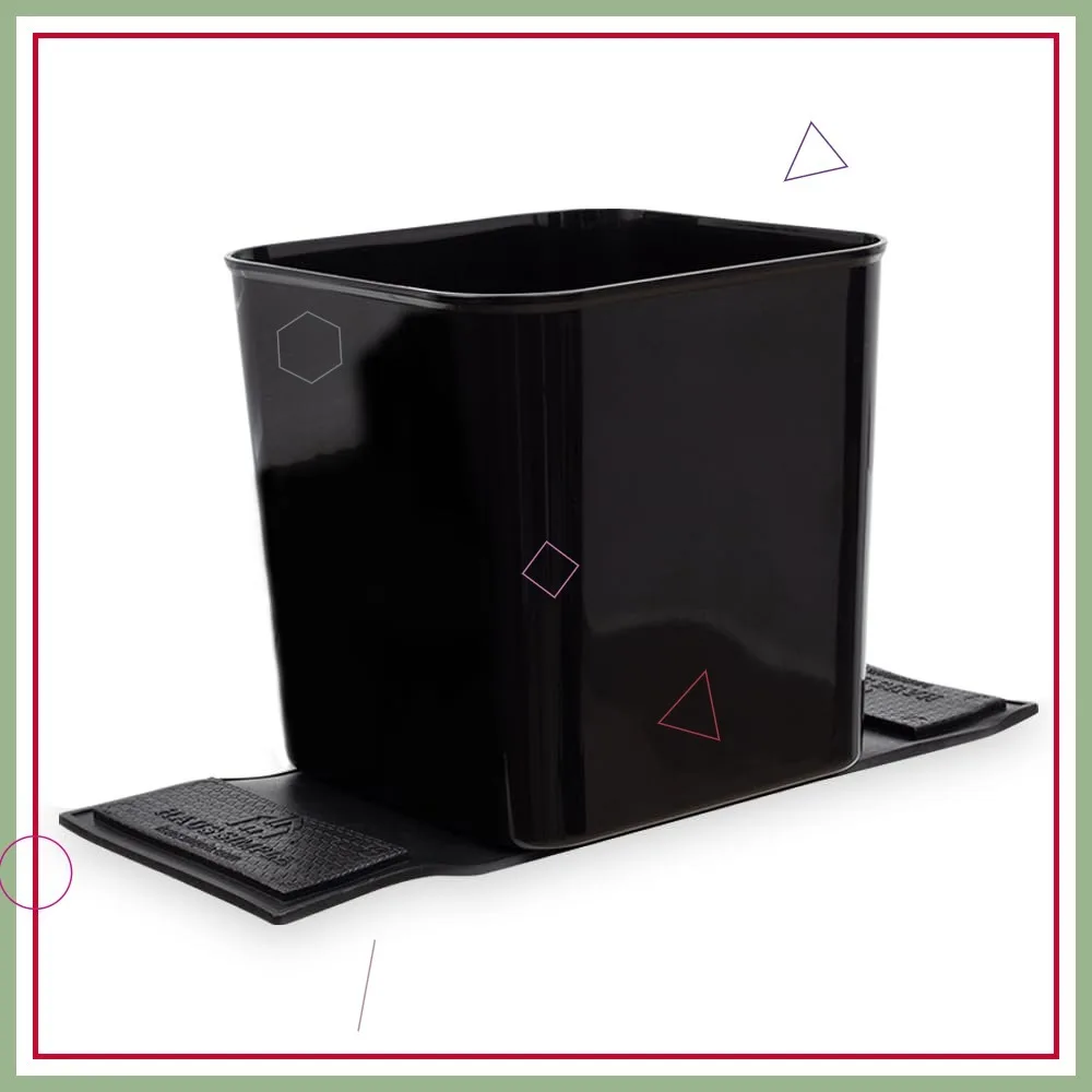 

Leakproof Car Trash Can with Stability Flap, Anti-Slip Base for Vehicles, Large Black