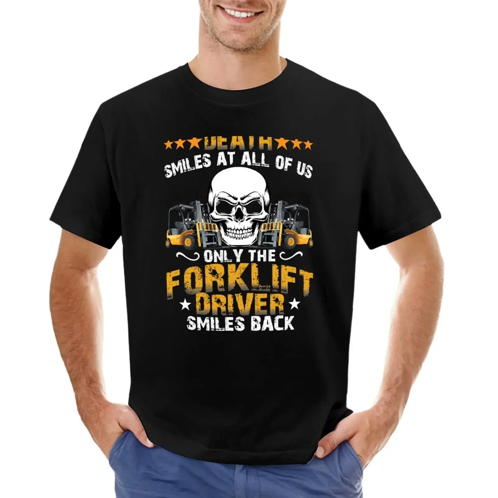 

Only The Forklift Driver Smiles Back T-shirt cute tops hippie clothes mens t shirts