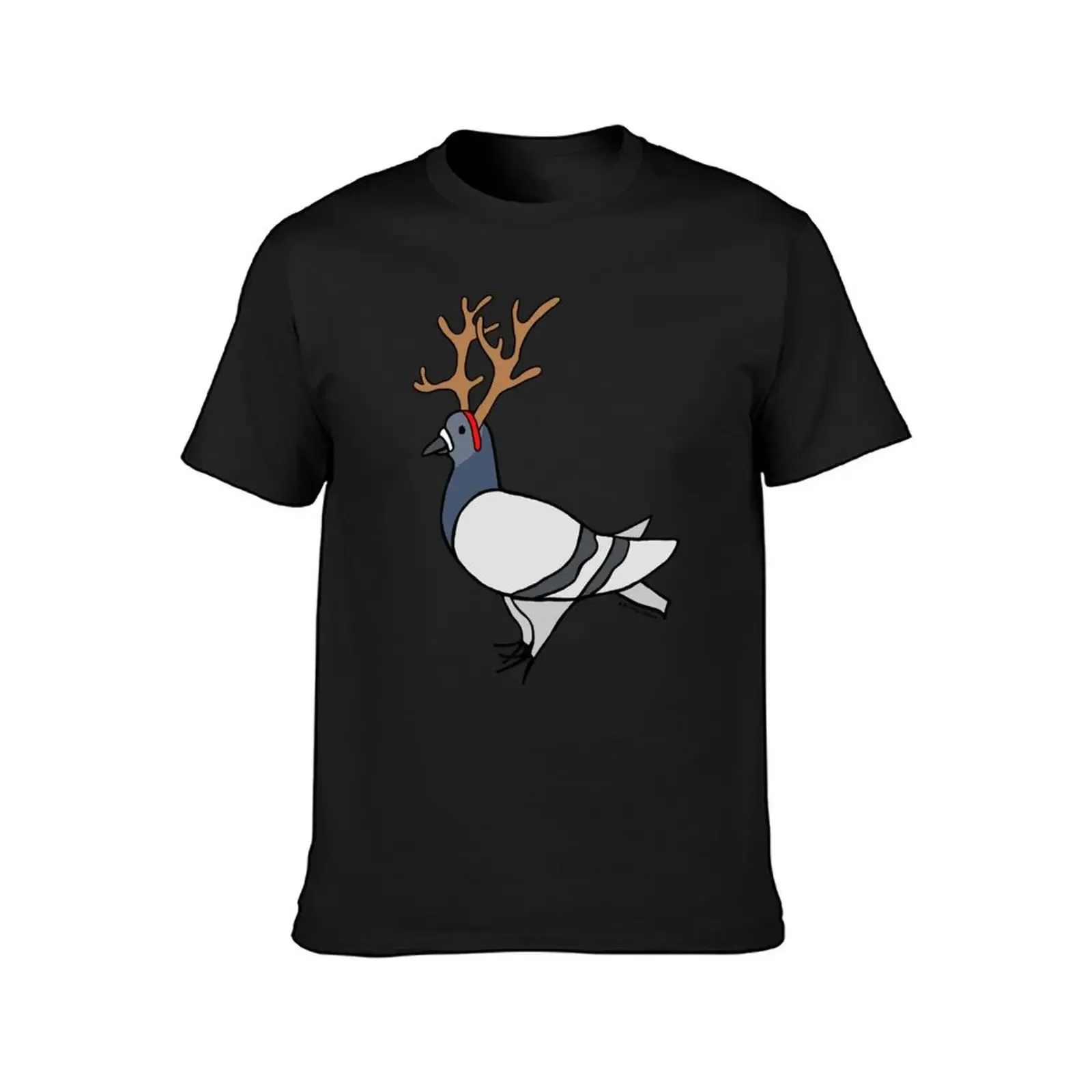 Christmas Reindeer Fred the Pigeon T-Shirt cute clothes Short sleeve tee mens t shirts casual stylish