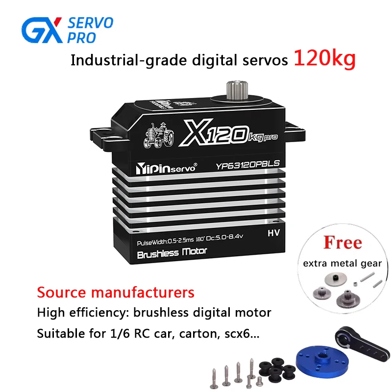 YP 100 กก.120 กก.130 กก.150 กกแรงบิดสูงBrushless Digital Servomotorสําหรับ 1/6 RC Track Car,SCX6,แขนหุ่นยนต์,อุปกรณ์อัตโนมัติ