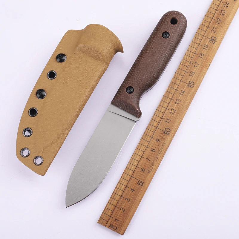 New DC53 blade linen handle integrated steel outdoor camping hunting fishing survival bag fruit EDC tool gift knife