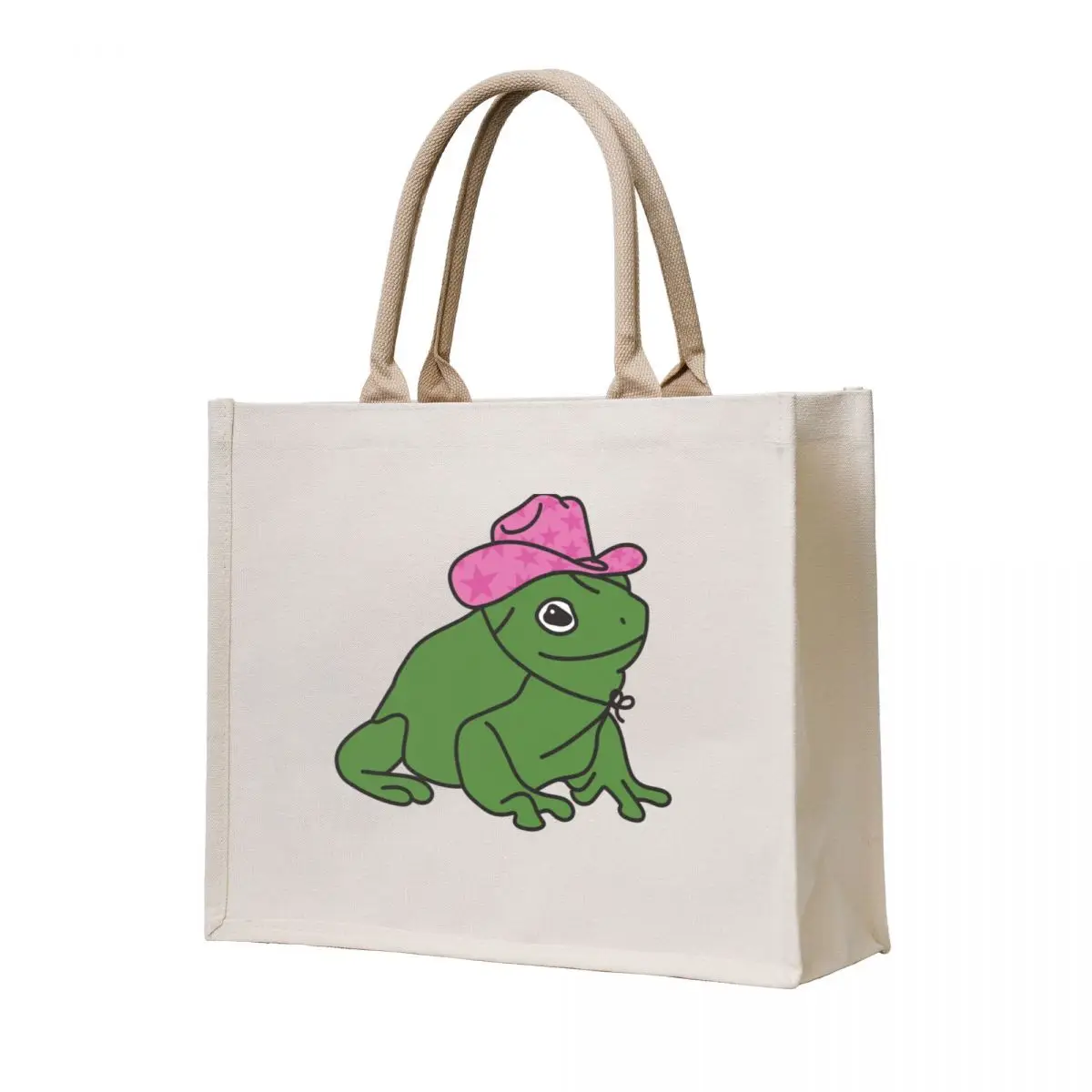 

Frog With A Pink Cowboy Hat Tote Bag Cloth bags university shopper bag Women's bags
