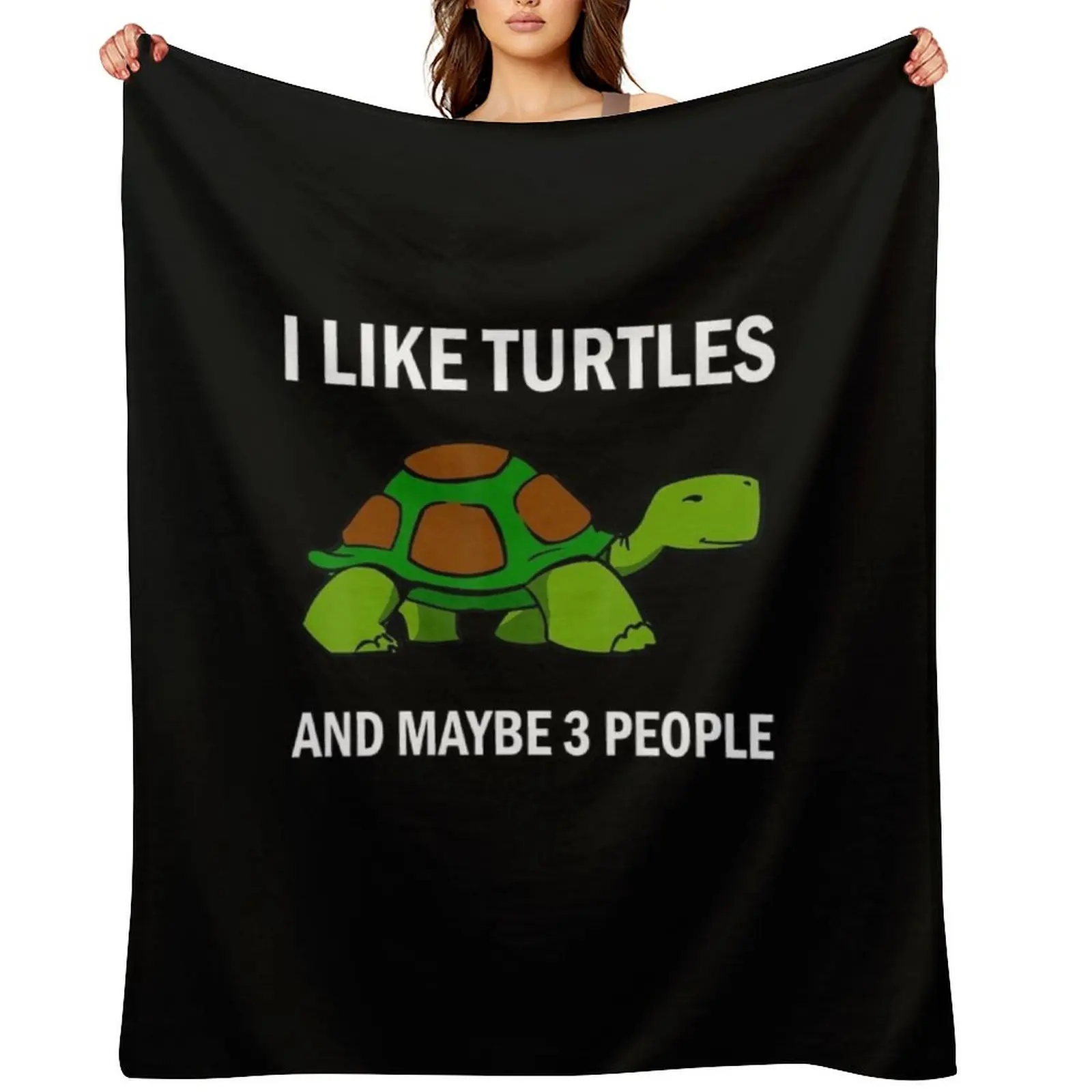 

Cute I Like Turtles Funny Pets Lover Sarcastic Throw Blanket Large Plaid Giant Sofa warm winter Blankets