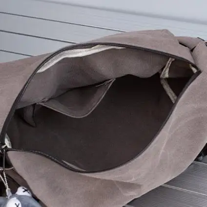 Einfarbige Umhängetasche aus Segeltuch mit Flip-Cover für Herren, einfache Umhängetasche, lässige Schultaschen für Studenten, Umhängetasche für Teenager – Detail 14