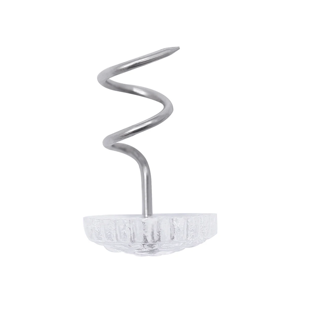

120Pcs Spiral Pin Heads Transparent ABS Stainless Steel for Upholstery Bedskirts Slipcover Fixing Twisted Pins