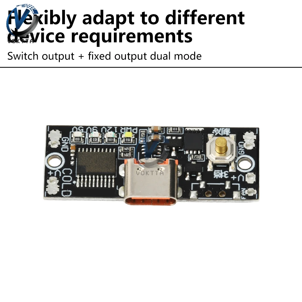 PD2.0 PD3.0 QC3.0急速充電デコイ 5V 9V 12V調整可能冷却ファンメインコントロールボード デュアル出力ポート スイッチ付きType-C