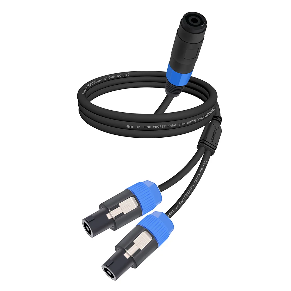 Professionelles Audio-Kabel (weiblich/männlich) auf Dual-Stecker/Buchse, Speakon-zu-Speakon-Splitter-DJ-Lautsprecherkabel mit Drehverschluss-Verbindung – Detail 2