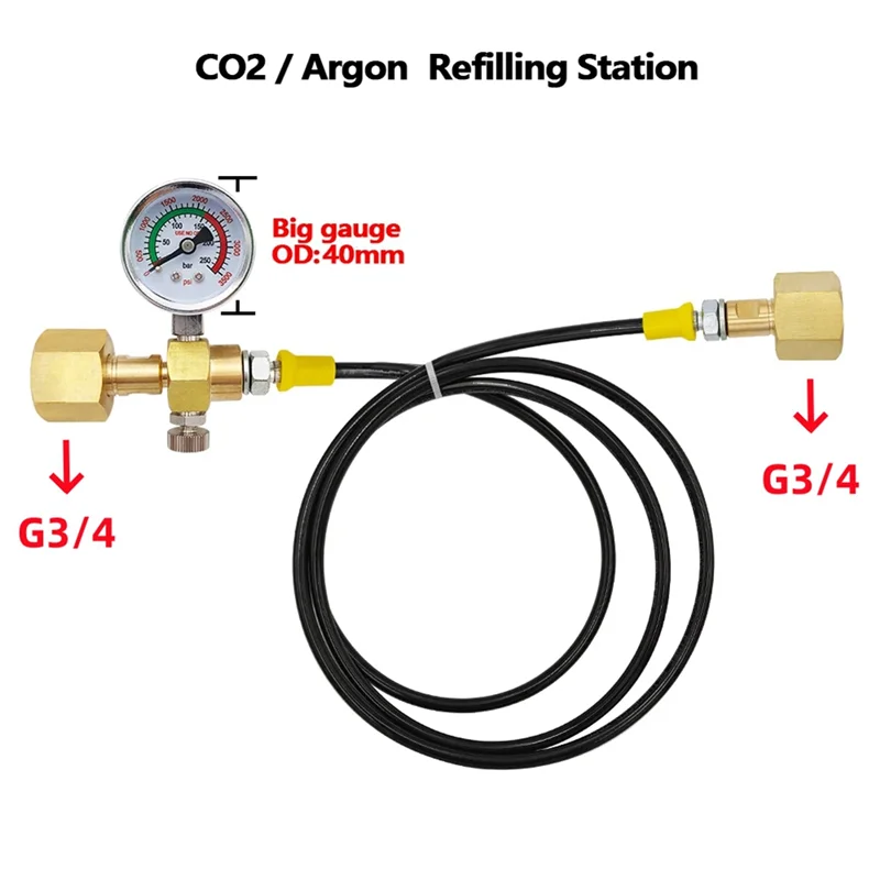 【Promotion】 Adaptateur de transfert de gaz de soudage, station de recharge G3/4 pour azote, argon, CO2 de bouteilles de 40 L à petits réservoirs